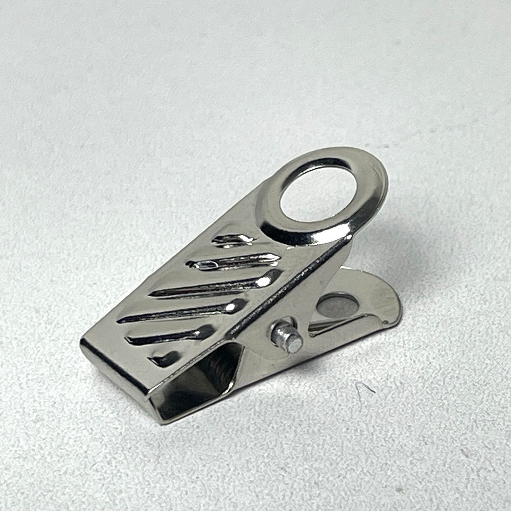 100 Metal ID Badge Clips Silver Eyelet Name Tag Card‎ Holder Clips Bulk Lot NEW
